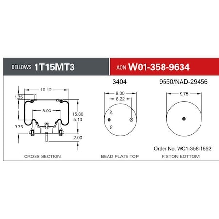 Firestone Air Spring, Suspension, 1T-Reversible Sleeve W013589634
